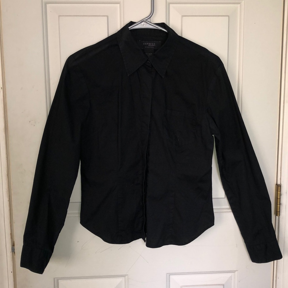 Express Black Long Sleeve Button Down Shirt